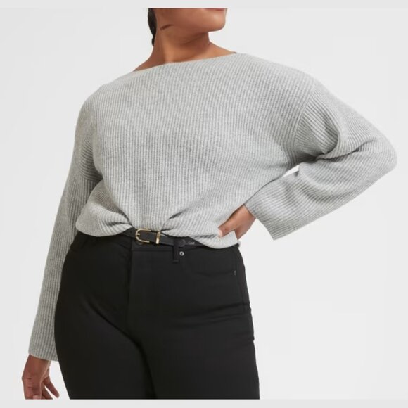 Everlane Sweaters - EVERLANE Women's Size Medium Cashmere Knit Ribbed Boatneck Bell Sleeve Sweater